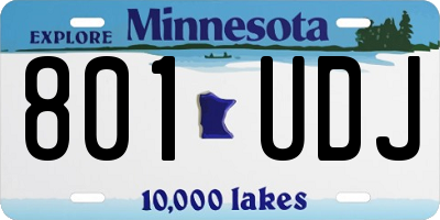 MN license plate 801UDJ