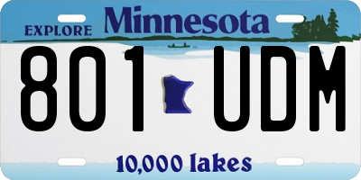 MN license plate 801UDM