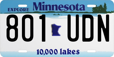 MN license plate 801UDN