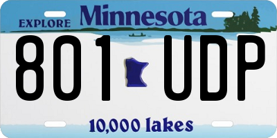 MN license plate 801UDP