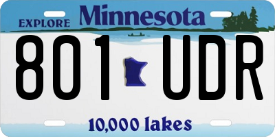 MN license plate 801UDR