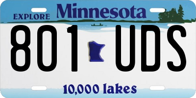 MN license plate 801UDS