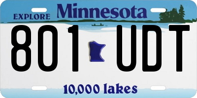 MN license plate 801UDT