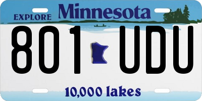 MN license plate 801UDU