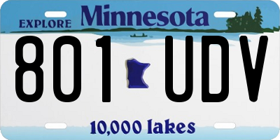 MN license plate 801UDV