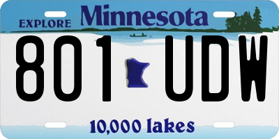 MN license plate 801UDW