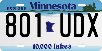 MN license plate 801UDX