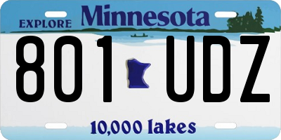 MN license plate 801UDZ