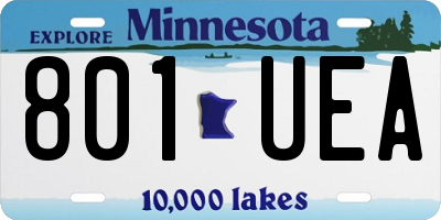 MN license plate 801UEA