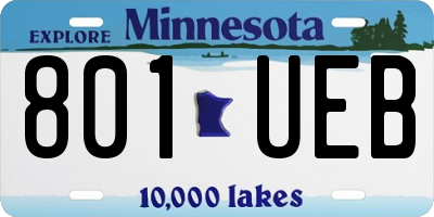 MN license plate 801UEB