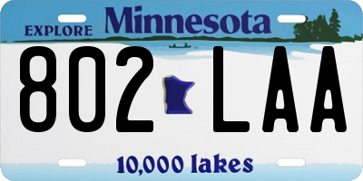 MN license plate 802LAA