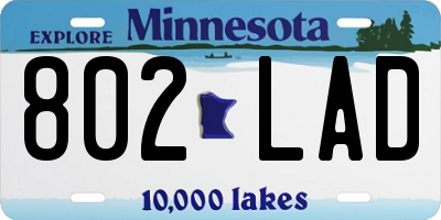 MN license plate 802LAD