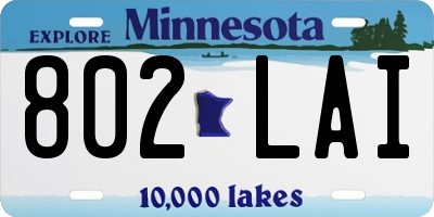 MN license plate 802LAI