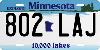 MN license plate 802LAJ