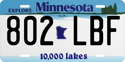 MN license plate 802LBF