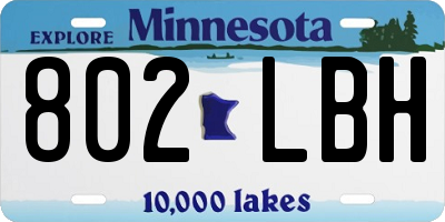 MN license plate 802LBH