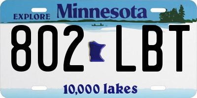 MN license plate 802LBT