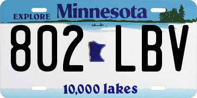 MN license plate 802LBV