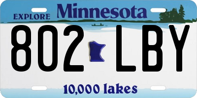 MN license plate 802LBY