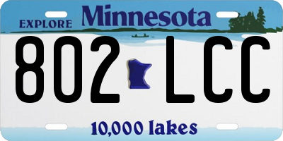 MN license plate 802LCC