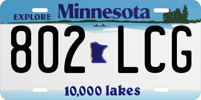 MN license plate 802LCG