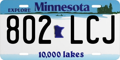 MN license plate 802LCJ
