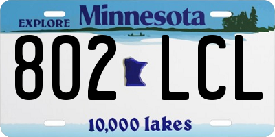 MN license plate 802LCL