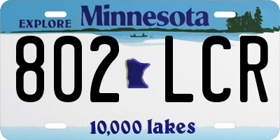 MN license plate 802LCR