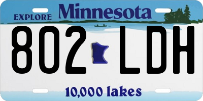 MN license plate 802LDH