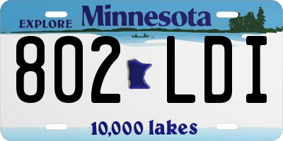 MN license plate 802LDI