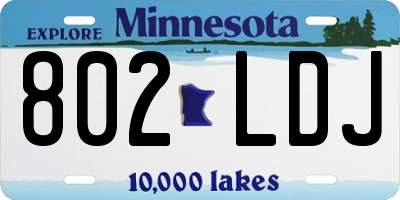 MN license plate 802LDJ