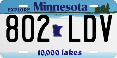 MN license plate 802LDV
