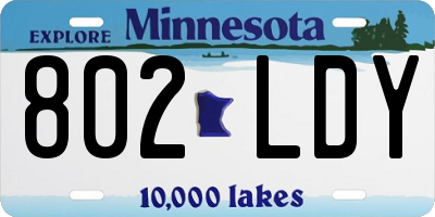 MN license plate 802LDY