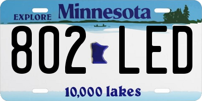 MN license plate 802LED