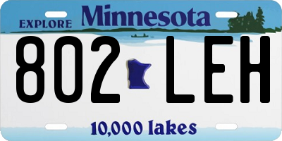 MN license plate 802LEH