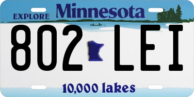 MN license plate 802LEI