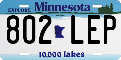 MN license plate 802LEP