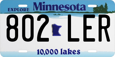 MN license plate 802LER