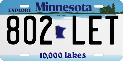 MN license plate 802LET