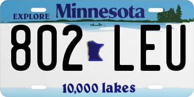 MN license plate 802LEU