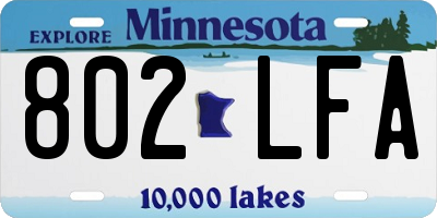 MN license plate 802LFA