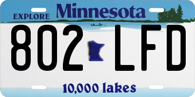 MN license plate 802LFD