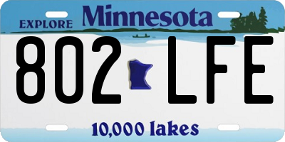 MN license plate 802LFE