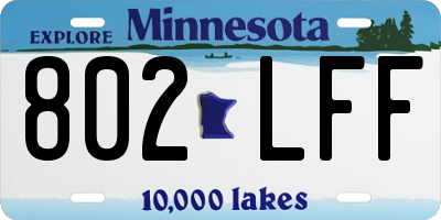 MN license plate 802LFF