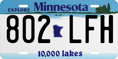 MN license plate 802LFH