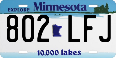 MN license plate 802LFJ