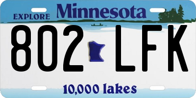 MN license plate 802LFK