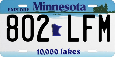 MN license plate 802LFM