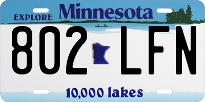 MN license plate 802LFN
