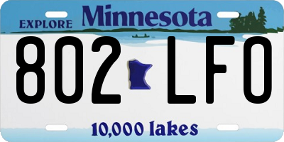 MN license plate 802LFO
